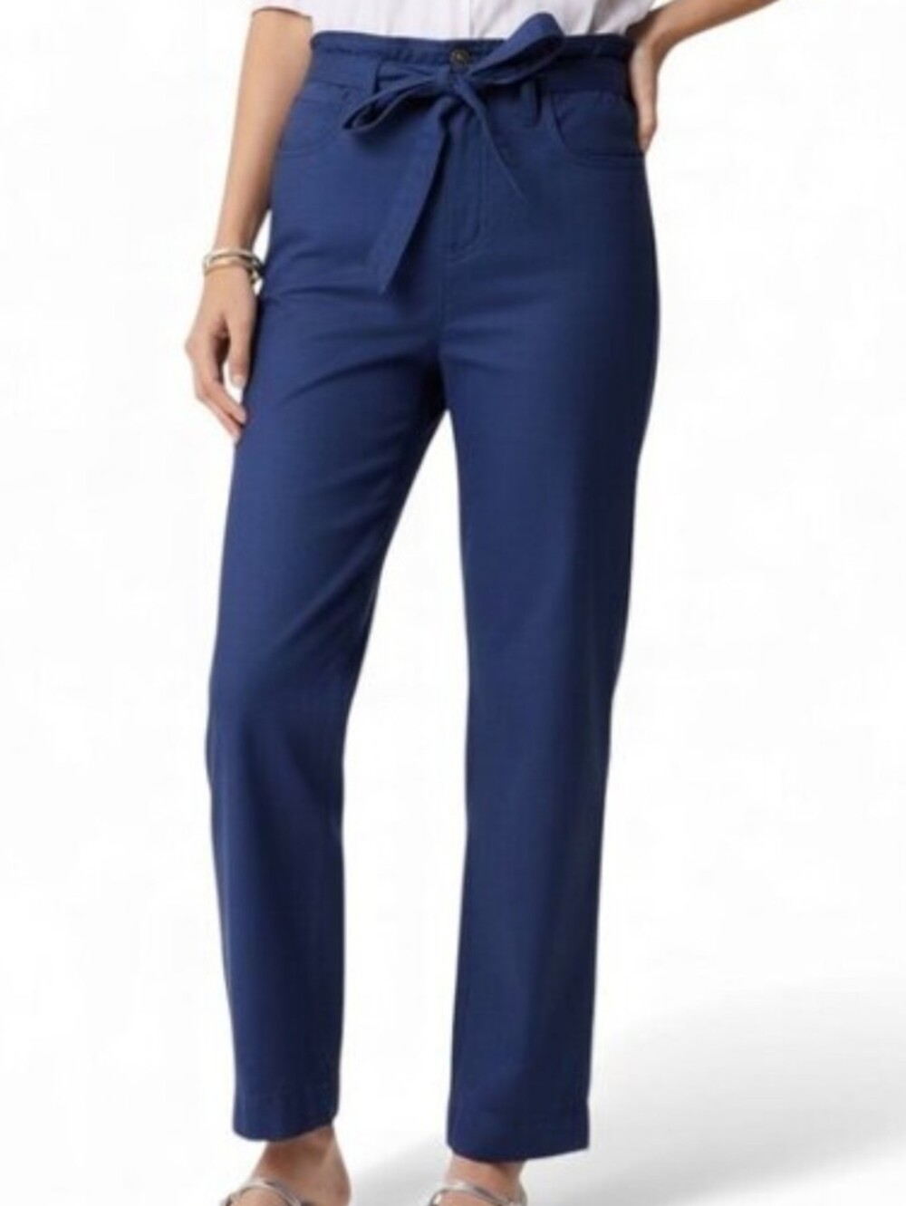 J Crew Twill Cotton paper bag full length pant Blue 14